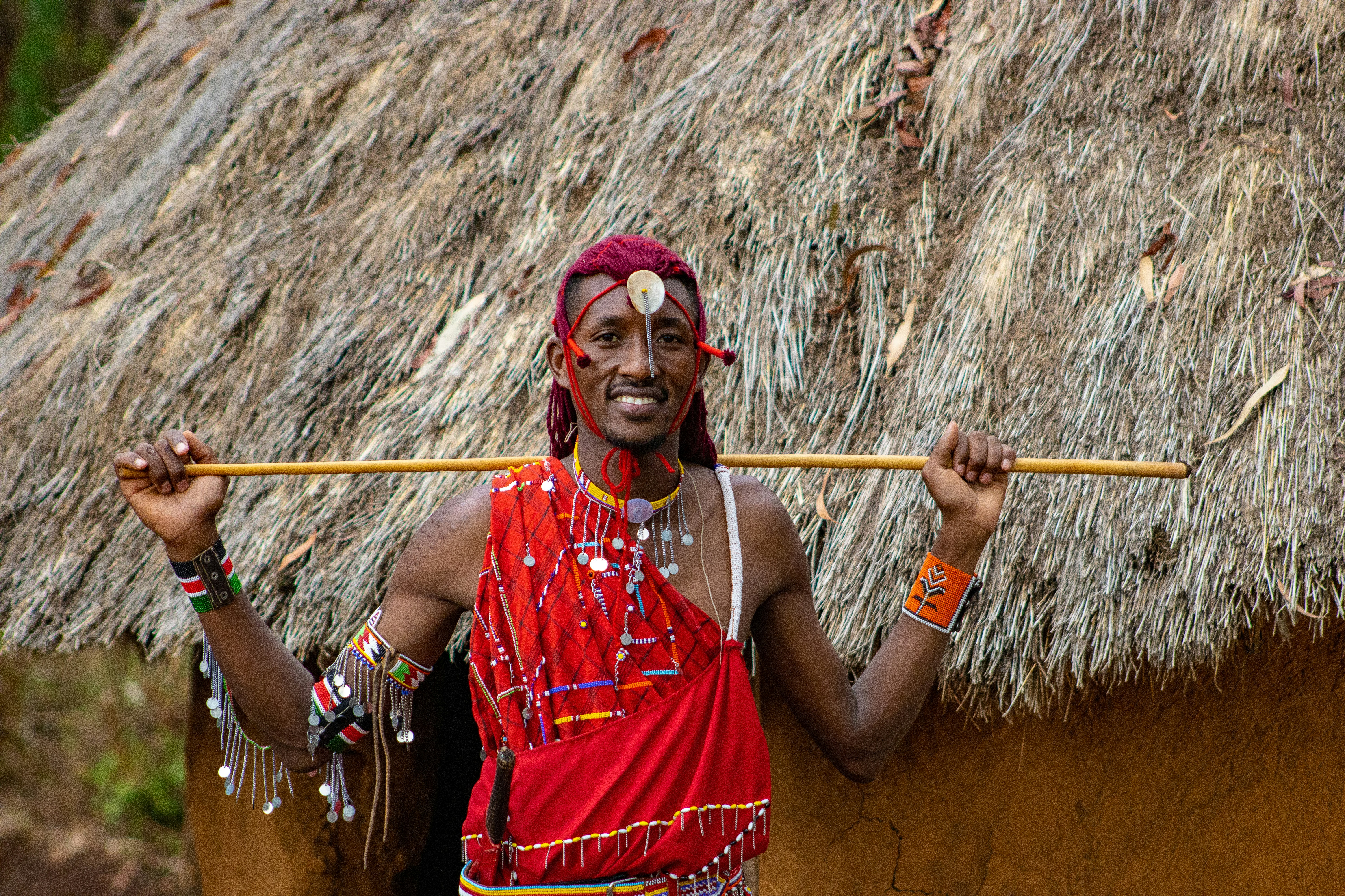 Beadwork and red shuka