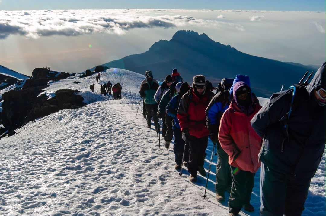 Summit line above the cloud base